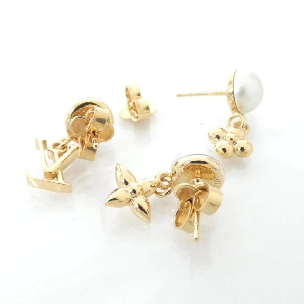 LOUIS VUITTON Gold Pearl Earrings - Picture 3 of 3
